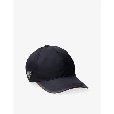 Prada Speedrock Enamelled-triangle Baseball Cap In Blue