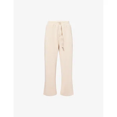 The Couture Club Mens  Script Wide-leg Knitted Jogging Bottoms In Neutral
