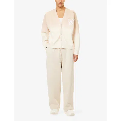 The Couture Club Mens  Script Wide-leg Knitted Jogging Bottoms In Neutral