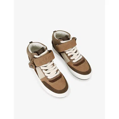 Kurt Geiger Touch-strap-fastening Sneakers In Brown