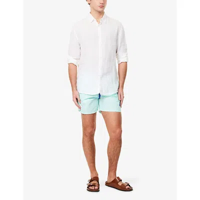 Vilebrequin Mens Celadon Moka Logo-embroidered Woven Swim Shorts In Blue