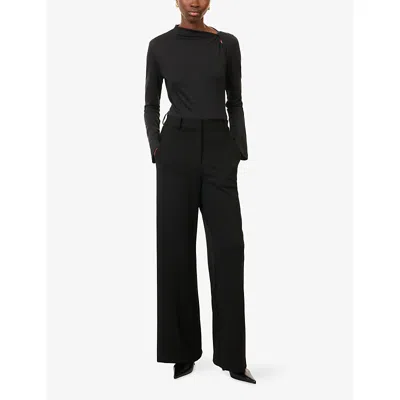 Theory Twist Neck Top In Cotton Jersey In Black