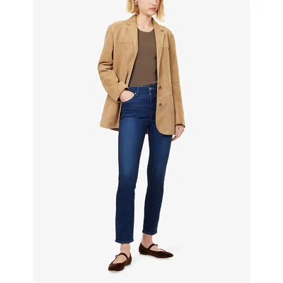 Paige Womens  Gemma Tapered-leg Stretch-denim Blend Jeans In Blue