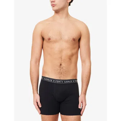 Savage X Fenty Mens  Classics Pack Of Three Stretch-cotton Boxer Briefs In Black
