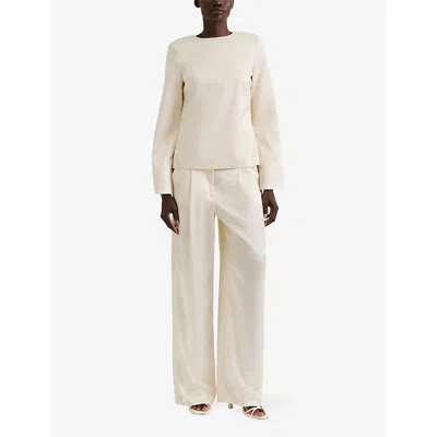 Malina Top Elna Bow In Neutral