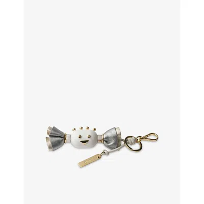 Prada Candy Plexiglass And Leather Key Ring Charm In Gray