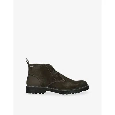 Barbour Lace-up Panelled Boots In Brown