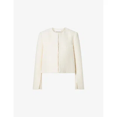 Malina Blazer Ruthie Cropped Boucle In White