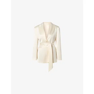 Malina Womens  Liv Wrap Satin Blazer In White