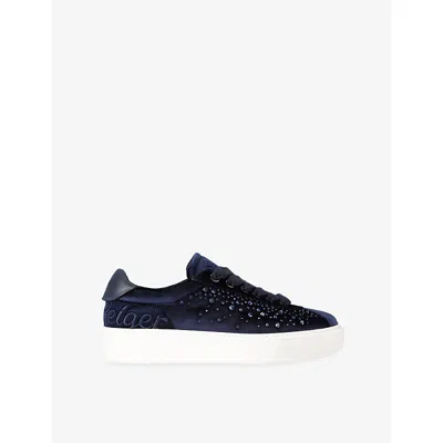 Kurt Geiger Embellished Albion Retro Sneakers In Blue