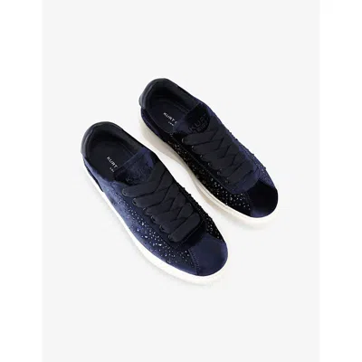 Kurt Geiger Embellished Albion Retro Sneakers In Blue