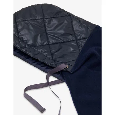 Maje Hooded Wool Poncho In Blue