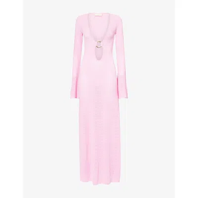 Monday Swimwear Womens  Montego Crochet Knitted Maxi Dress In Pink