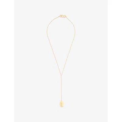 Plow Womens  Drop Sterling-silver Pendant Necklace In Gold