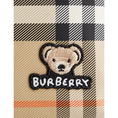 Burberry Kids Beige Check Backpack In Neutral