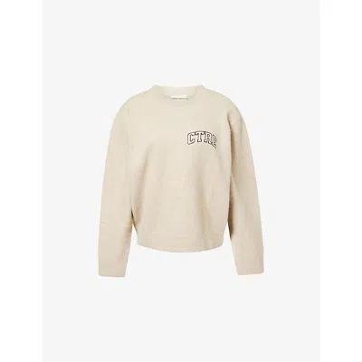 The Couture Club Womens  Logo-embroidered Relaxed-fit Knitted Jumper In Neutral