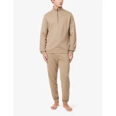 Derek Rose Men's Sweatpants Quinn Cotton Modal Camel In Brown