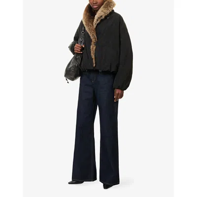 Isabel Marant Womens  Charone Cropped Woven Parka In Black