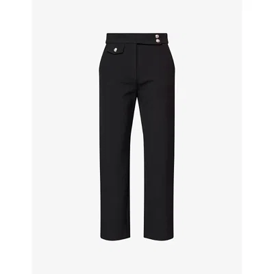 Veronica Beard Womens  Renzo Tapered Woven Trousers In Black