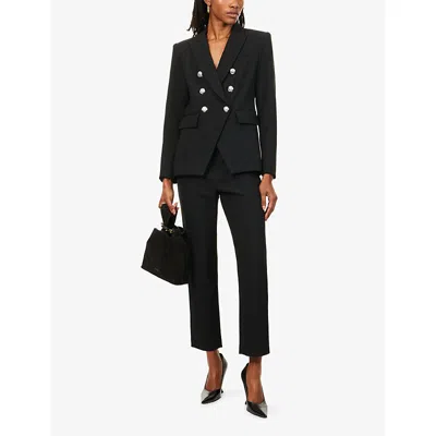 Veronica Beard Womens  Renzo Tapered Woven Trousers In Black