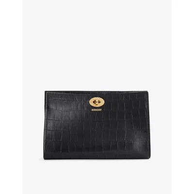 Burberry Womens  Cotswolds Leather Pouch In Black