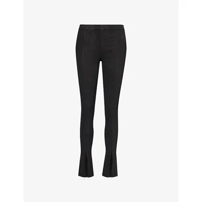 Rick Owens Drkshdw Womens  Slit-front Stretch-denim Leggings In Black
