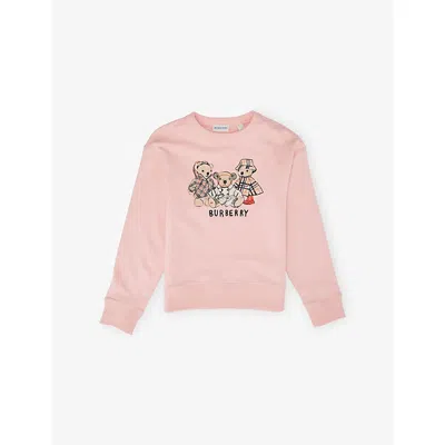 Burberry Thomas Bear And Friends Stretch-cotton Sweatshirt 4- In Pink