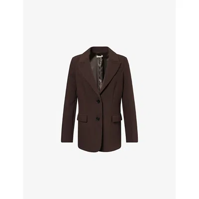 Dissh Womens  Elle Notched-lapel Woven Blazer In Brown