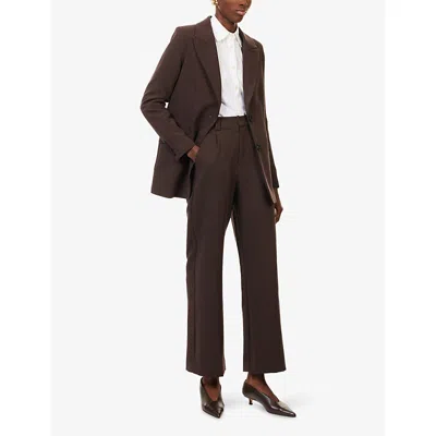 Dissh Womens  Elle Notched-lapel Woven Blazer In Brown