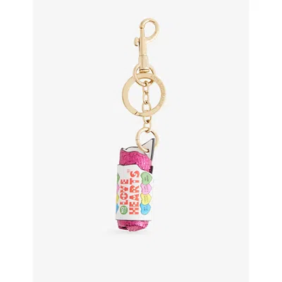 Anya Hindmarch Lovehearts Leather Charm In Gold