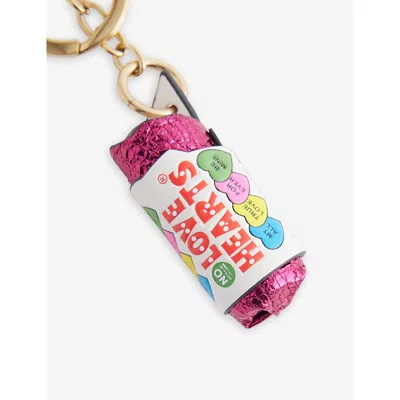 Anya Hindmarch Lovehearts Leather Charm In Gold