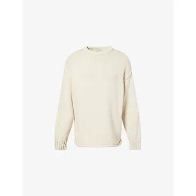 Dissh Womens  Roy Longline Cotton And Merino Wool-blend Knitted Jumper In Gray