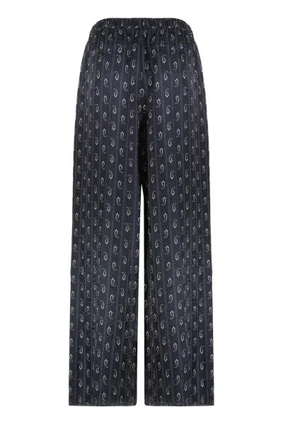 Tory Burch Pants In Viscose And Silk In Multi