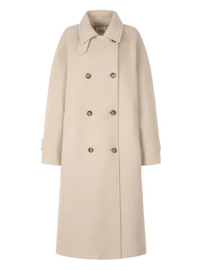 Studio Tomboy Balmacaan Double-breasted Button-up Coat In Neutral