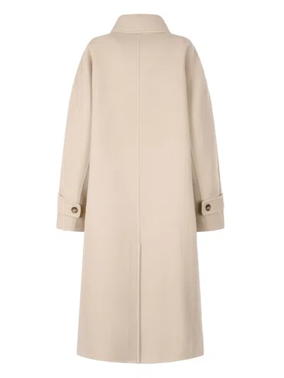 Studio Tomboy Balmacaan Double-breasted Button-up Coat In Neutral