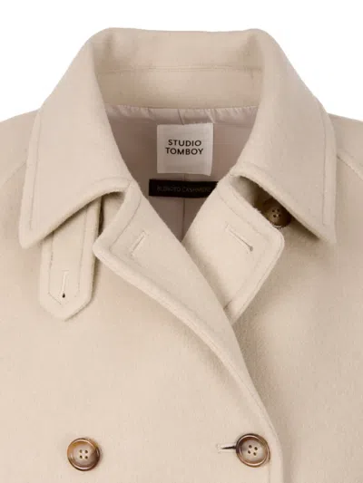 Studio Tomboy Balmacaan Double-breasted Button-up Coat In Neutral
