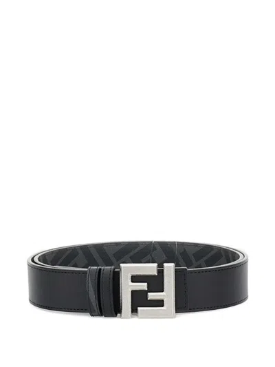 Fendi Logo Buckle Belt In Brown