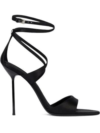 Paris Texas 105mm Lidia Wrap-around Stiletto Sandals In Black