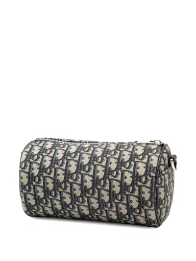 Pre-owned Dior 2022 Oblique Canvas Roller Messenger Bag Crossbody Bag In Blue