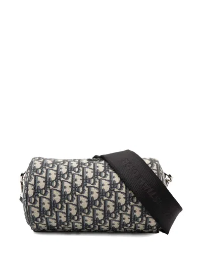 Pre-owned Dior 2022 Oblique Canvas Roller Messenger Bag Crossbody Bag In Blue