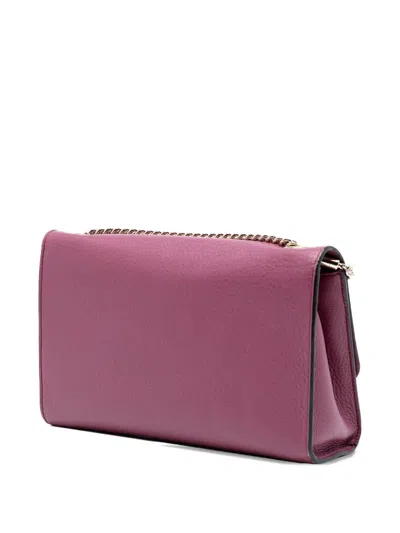 Pre-owned Gucci 2016-2025 Medium Leather Miss Bamboo Crossbody Bag In Pink