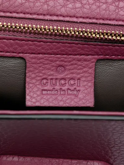 Pre-owned Gucci 2016-2025 Medium Leather Miss Bamboo Crossbody Bag In Pink