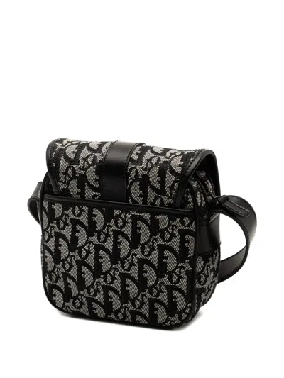 Pre-owned Dior 2003 Issimo Trotter Canvas Crossbody Bag In Black