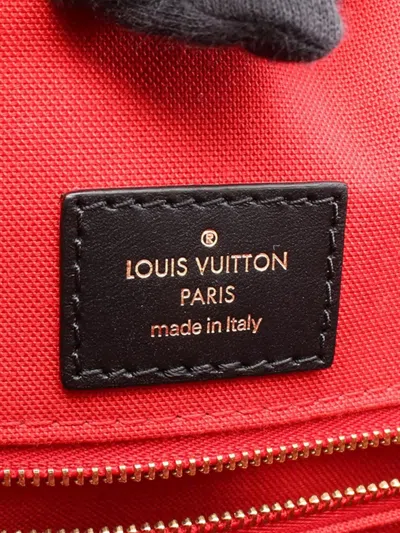 Pre-owned Louis Vuitton 2020 Monogram Reverse Giant Onthego Gm Satchel In Brown