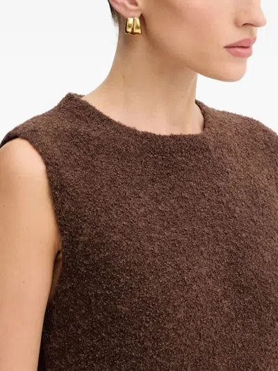 Simona Corsellini Fringed Vest In Brown