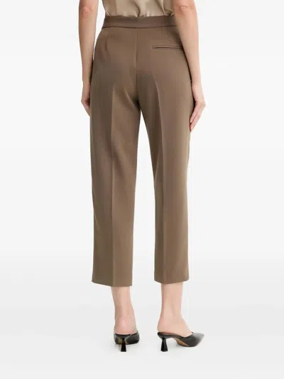 Isabelle Blanche Cropped Trousers In Brown