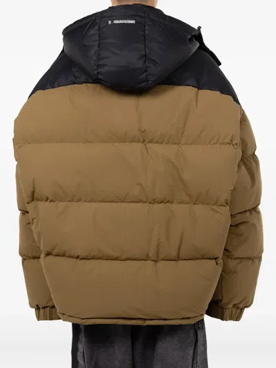 Miharayasuhiro Oversize Down Jacket With Patch In Brown