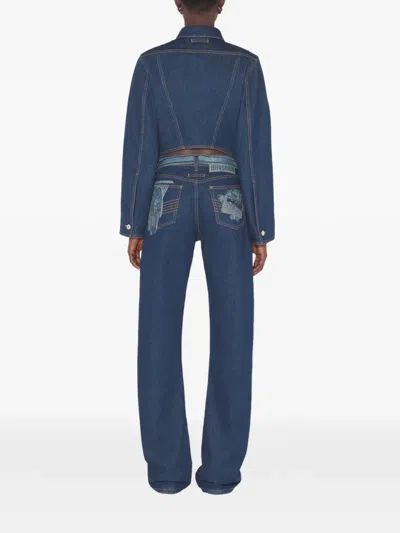 Jean Paul Gaultier Trompe L'oeil-print Jeans In Blue