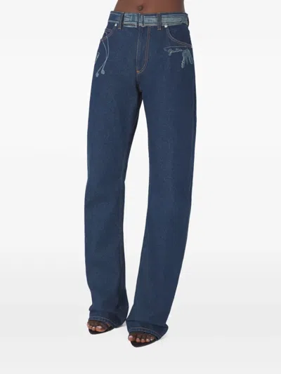 Jean Paul Gaultier Trompe L'oeil-print Jeans In Blue