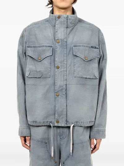 Kamiya Flap-pocket Drawstring-hem Jacket In Blue